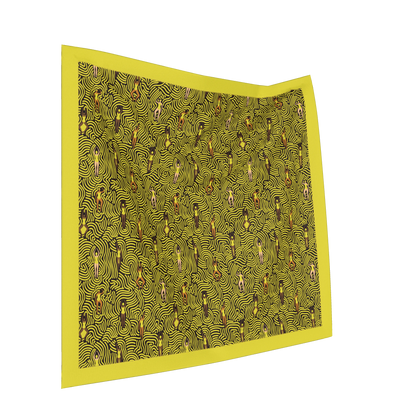 Swimmers in Summer Napkin in Yellow in Soft-Structured Linen