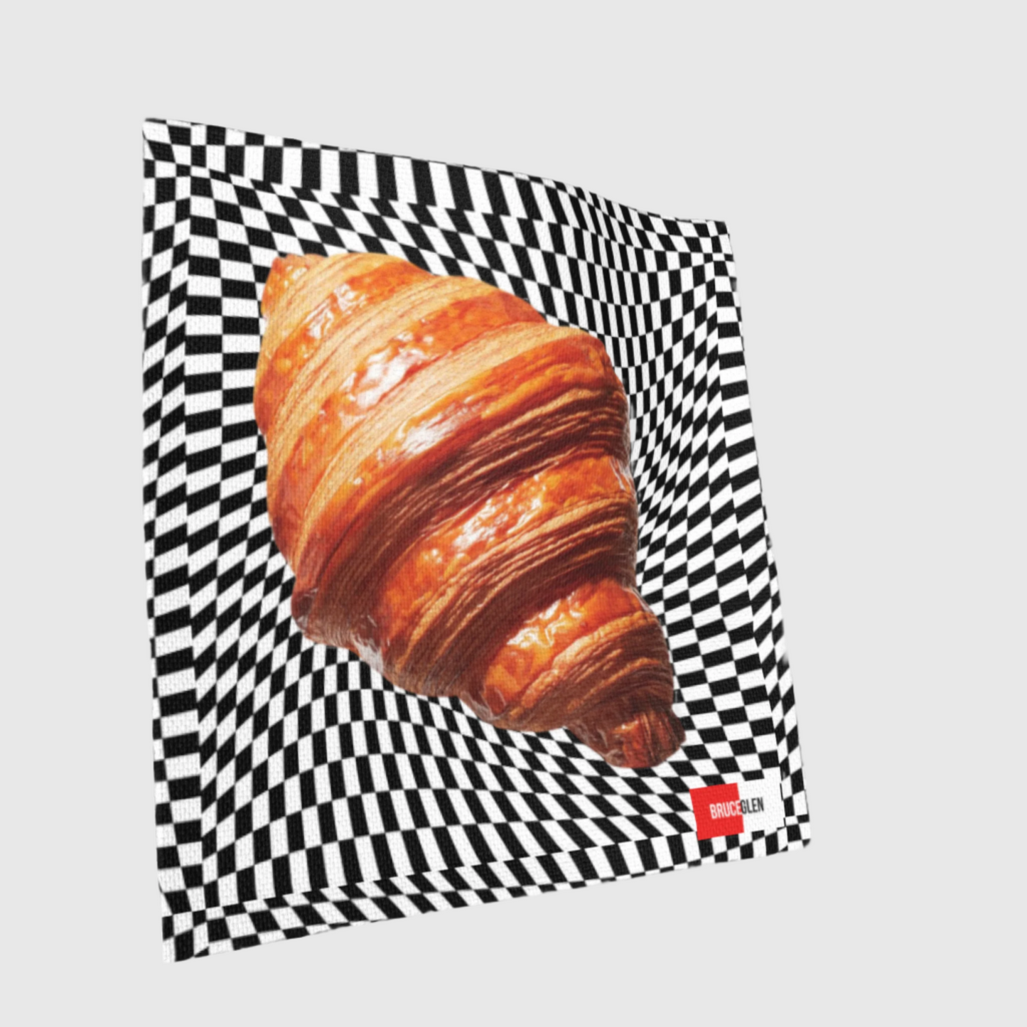 Croissant Check Cocktail Napkin